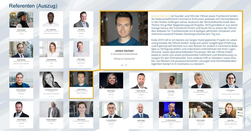 Johann Dechant als Speaker bei den E-Commerce-Tagen