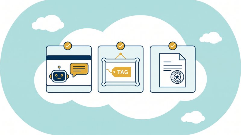 Die drei Transparenzpflichten aus Artikel 50 KI-Verordnung für Onlineshops: Chatbot-Hinweis, maschinenlesbare Kennzeichnung von KI-Inhalten, Offenlegung bei öffentlich relevanten Texten
