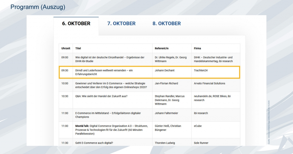 Programm E-Commerce Tage