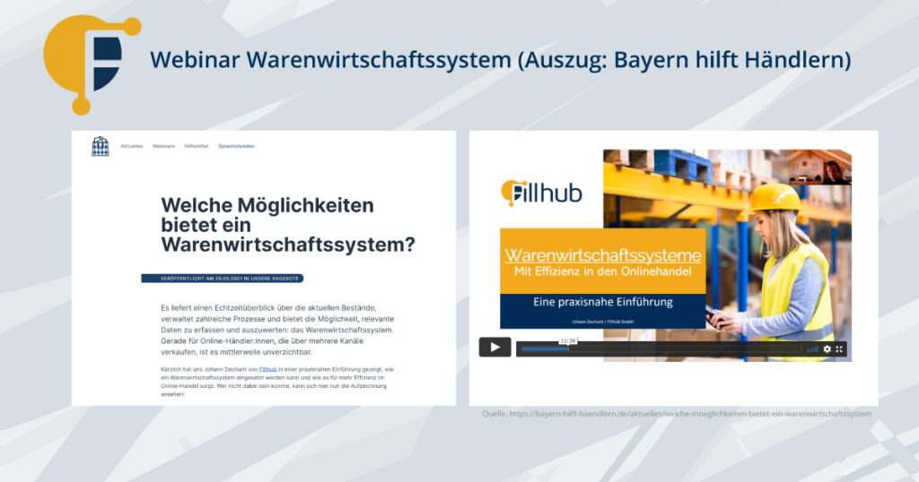 Webinar Warenwirtschafssysteme Bayern hilft seinen Händlern